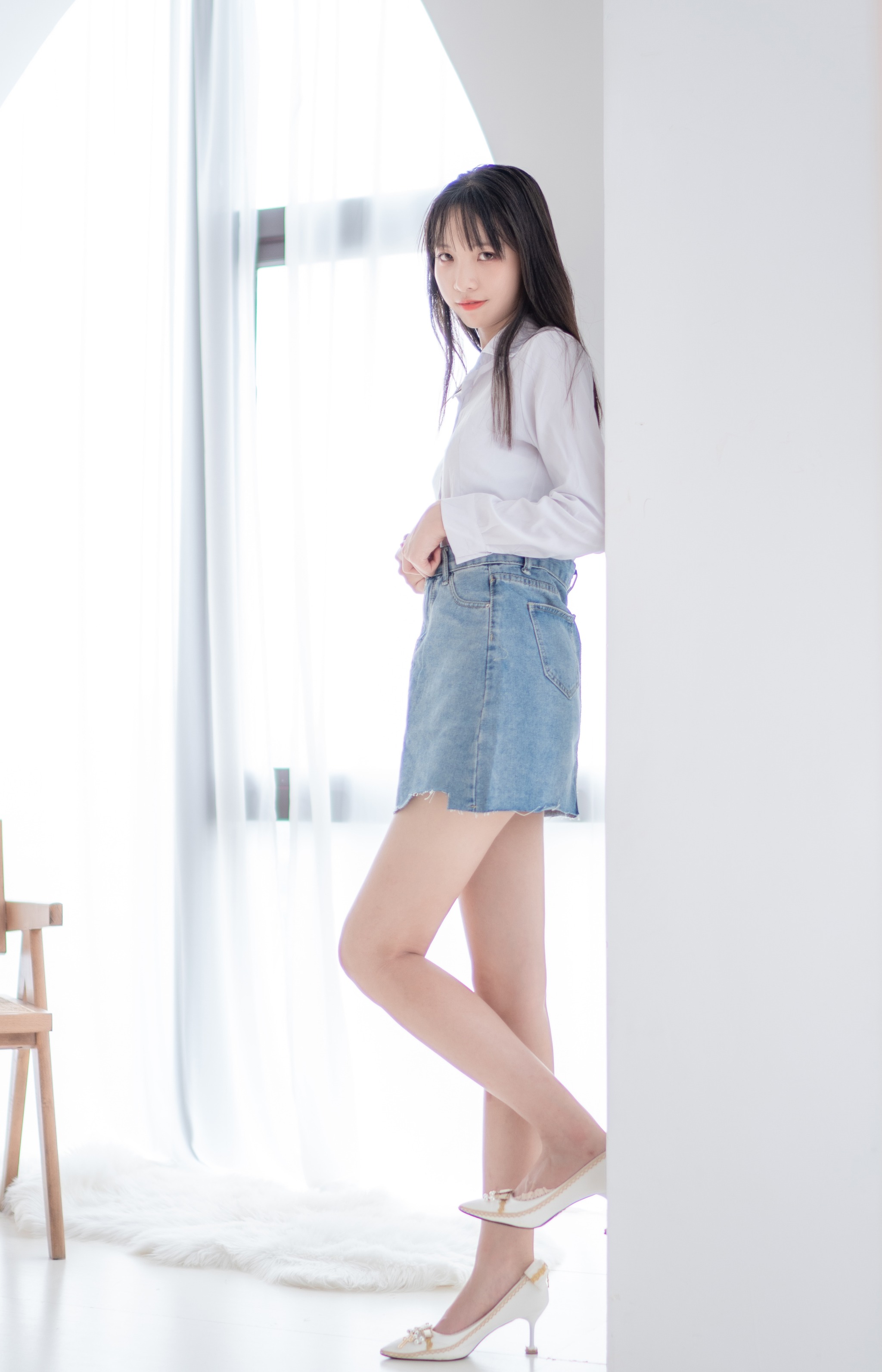 图片[1]-西瓜少女 西呱呀呀呀 – NO.023 西瓜少女(西呱呀呀呀) 衬衫牛仔裙 [61P]-XikXak